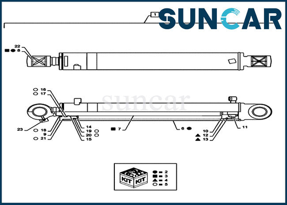 PS01V00004R400 Swing Cylinder Piston Rod Sealing Kit Case Kit Penggantian Excavator CX55B