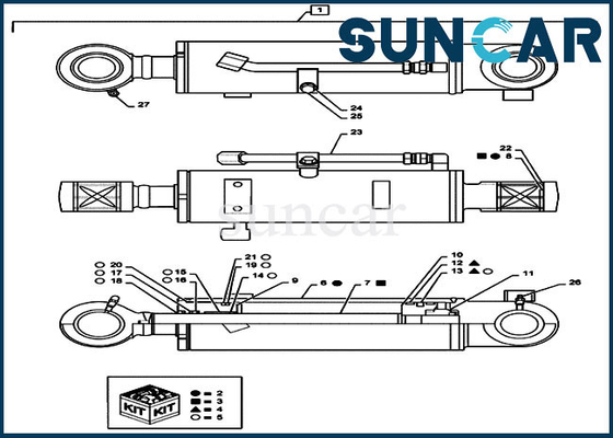 Mini Crawler Excavator PS01V00005R300 Dozer Cylinder Piston Seal Kit CX55B Case Seal Kit Perbaikan