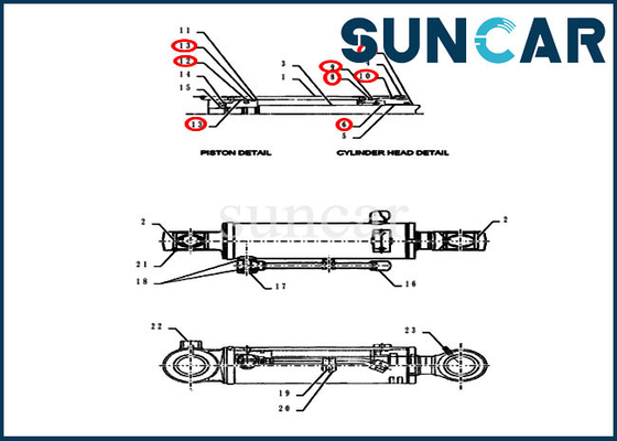 PY01V00052R300 Dozer Perbaikan Seal Kit CX55BMSR CASE Kit Penggantian Silinder Excavator