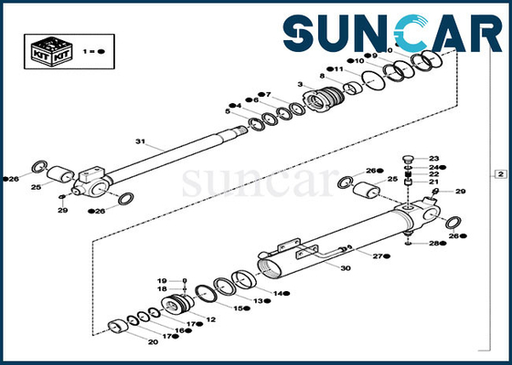 XKCC-01527 XKCC01527 Gayung Silinder Seal Pengganti Kit Cocok CX17C CASE Mini Crawler Excavator