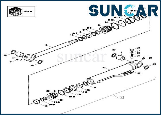 XKCD-02688 XKCD02688 Dipper Cylinder Seal Kit Untuk CX26C Case Konstruksi Suku Cadang Pengganti