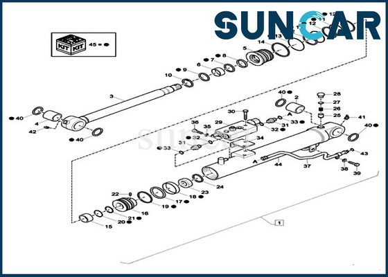 Excavator Perbaikan Seal Kit XKCD-03427 XKCD03427 Dipper Cylinder Penggantian Kit Cocok dengan Case CX26C