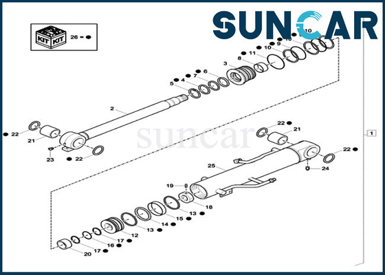XKCC-01437 XKCC01437 Boom Seal Kit Segel Silinder Perbaikan Kit Cocok dengan Case CX33C CX37C Excavator