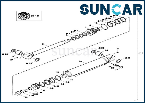 XKCC-01438 XKCC01438 Dipper Cylinder Seal Kit Case CX33C CX37C OEM Hidrolik Service Kit
