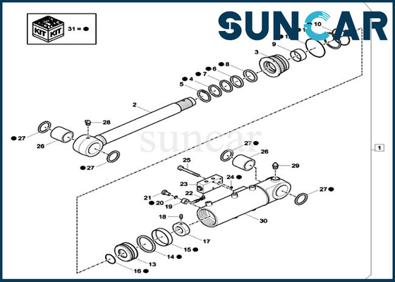 Dozer Blade Oil Seal Kit XKCC-01691 Cylinder Seal Repair Kit XKCC01691 Untuk CX37C Case Machinery