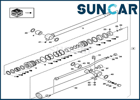 Dipper Cylinder Repair Seal Kit XKCD-03072 XKCD03072 Untuk Case CX57C Hidrolik Oil Seal Kit