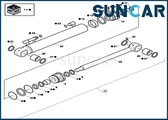 XKCC-00339 XKCC00339 Boom Swing Cylinder Seal Kit Cocok Mini Crawler Excavator Model CX57C Case