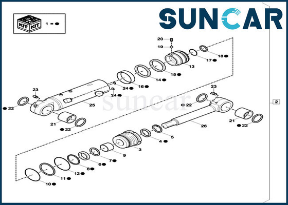 CX57C CX60C Case XKCC-00040 XKCC00040 Dozer Blade Pengganti Seal kit Cylinder Repair Kit
