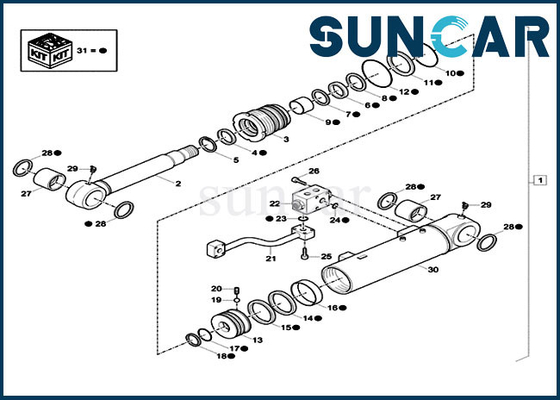 Safety Valve Seal Kit XKCC-00327 XKCC00327 Dozer Blade Cylinder Service Kit Untuk Excavator CX57C CX60C Case