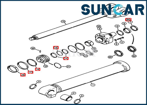 1543305C1 Kit Penggantian Lift CYL Wheel Loader 621B 721C Case Cylinder Seal Kit Perbaikan