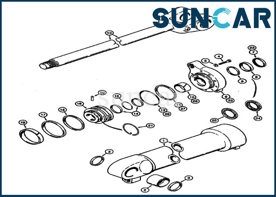 1986823C2 Lift Cylinder Service Kit 821B 821C Model Wheel Loader Case Kit Segel Oli