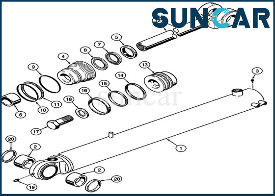 521D Case 1542877C1 Kit Segel Minyak 57.2MM Segel Batang Loader Bucket Cylinder Seal Kit Perbaikan