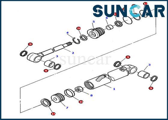 878000381 Kit Gasket Perbaikan Dalam Excavator PC05-7 PC07-2 Komatsu Boom Swing Sealing Kit