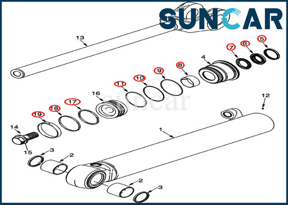 Lift Cylinder Seal Kit 87598751 Loader Kit Layanan Penggantian Hidrolik Cocok untuk Casing 621E 521G