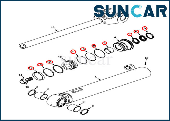 87530718 Loader Lift Sealing Kit 821E Model Case Kit Perbaikan Segel Silinder Hidrolik