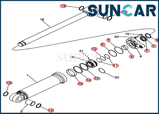 87399338 Bucket Cylinder Seal Kit 921E Wheel Loader Case Kit Perbaikan CYL Hidrolik