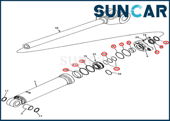 87529742 Loader Lift Sealing Kit Model KASUS 921E 921F Cylinder Seal Kit Penggantian