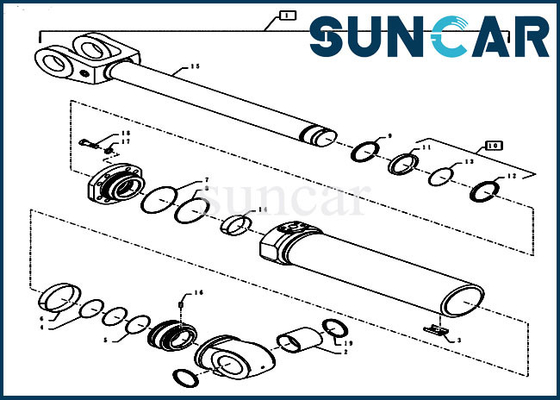 Kit Perbaikan Seal Loader 84281863 Cocok dengan 1021G 1021F Case Double Acting Lift Hidrolik Silinder