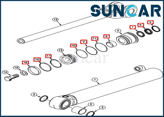 360979A1 Case Lift Cylinder Seal Kit Alat Berat 521D 521F 521E Loader Kit Perbaikan Hidrolik