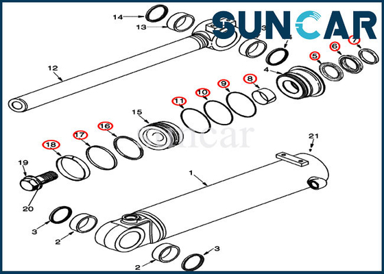 87434291 Kit Segel Bucket CASE Kit Penyegelan Silinder Kemiringan Cocok untuk 521D 521F 621D 621G Wheel Loader