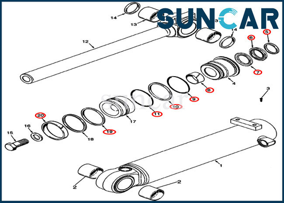 Case Bucket Tilt Cylinder Seal Kit 87434293 Kit Penggantian Seal Untuk Peralatan Loader 521G 621D 621F