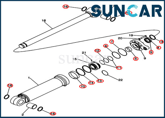 Kit Segel Oli Hidraulik 84327732 Kit Segel Perbaikan Silinder Miring Untuk Model Kasus 921F Wheel Loader