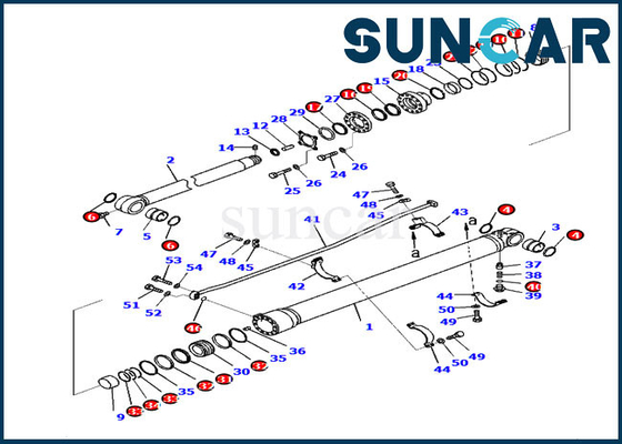 707-99-57150 Arm Cylinder Service Kit PC220-8M0 Penggantian Kit Penyegelan Komatsu Excavator