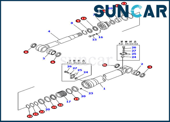 Service Kit 707-99-68730 Boom Menyesuaikan Cylinder Seal Kit Cocok untuk Komatsu PC228USLC-8 PC210LC-7K Model Parts