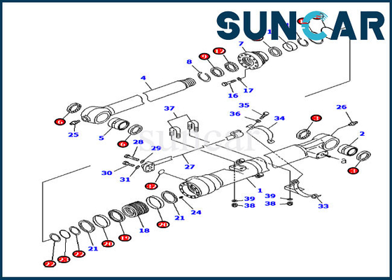 PC200LC-8 PC220-8 7079947130 Kit Penyegelan Excavator 707-99-47130 Kit Perbaikan Segel Silinder Komatsu Bucket