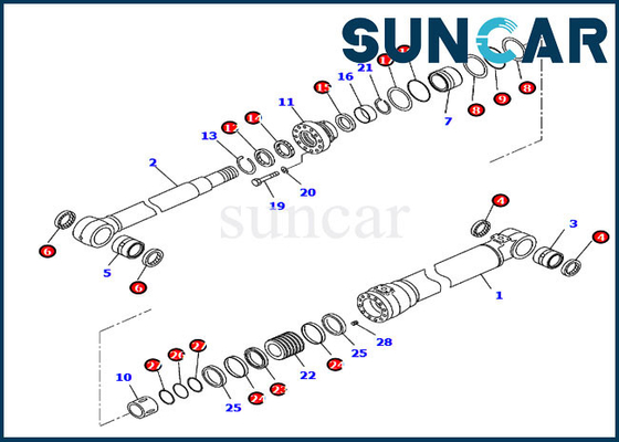 707-99-47050 7079947050 Boom Seal Kit Kit Perbaikan Silinder Hidrolik Untuk PC210-10 PC210LC-11 Komatsu