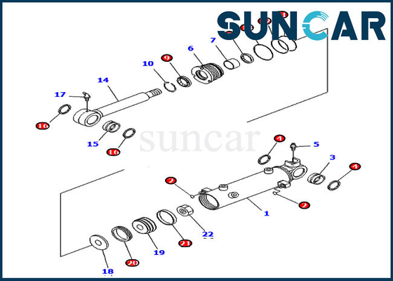 707-98-13890 Komatsu PC2000-8 PC20MR-2 Kit Layanan Pengangkatan Blade Kit Silinder Hidrolik Excavator