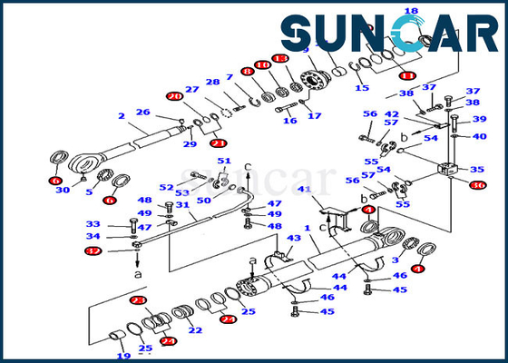 Kit Segel Hidraulik 707-99-76260 PC2000-8 Kit Penggantian Silinder Bucket Komatsu 7079976260