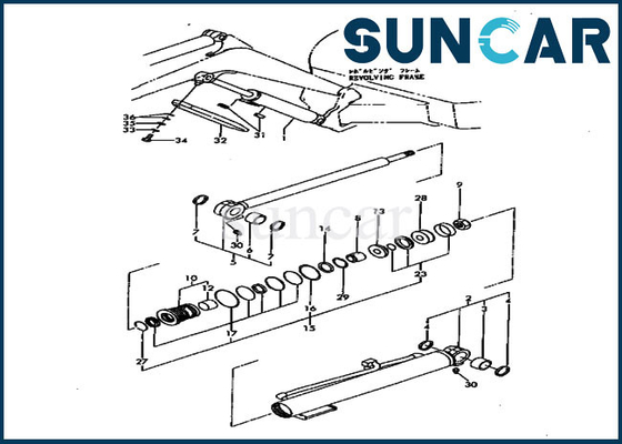 Kit Servis Boom Excavator YM172173-72870 PC20FR-2 Kit Segel Silinder Pengganti Komatsu