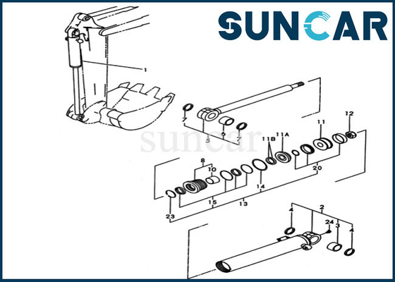 YM172173-72923 Kit Perbaikan Segel Ember YM17217372923 Untuk Komatsu PC20FR-2 Bagian Dalam Silinder