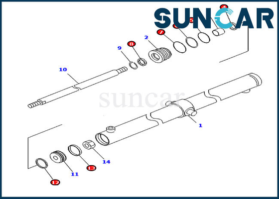 707-98-12590 7079812590 Slide CAB Cylinder Seal Kit Untuk Komatsu PC120SC-6 PC200SC-7-M1