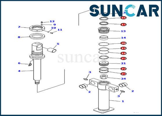 PC200SC-6 Komatsu Bagian Dalam 707-98-47700 Kit Penyegel Silinder Clamshell Bucket Kit Layanan