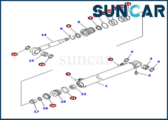 Kit Segel Excavator 707-98-14780 PC20MR-2 PC26MR-3 Kit Layanan Boom Komatsu Silinder Hidrolik 7079814780