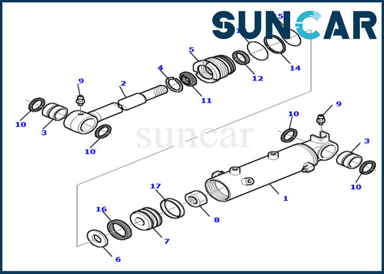 878000519 Blade Seal Kit Silinder Hidrolik Untuk Suku Cadang Layanan Penggantian Komatsu PC20R-8