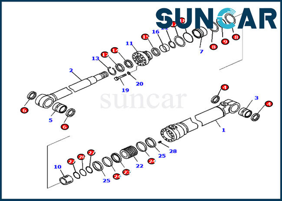 Kit Segel Silinder 721-99-48740 7219948740 Kit Servis Boom Cocok untuk Komatsu PC210-11 PC210-11E0