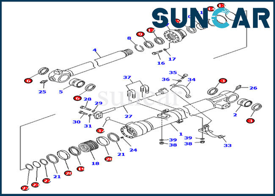 707-99-45040 Bucket Sealing Kit Kit Perbaikan Untuk Komatsu PC228USLC-8 PC210LC-8K Bagian Dalam Silinder
