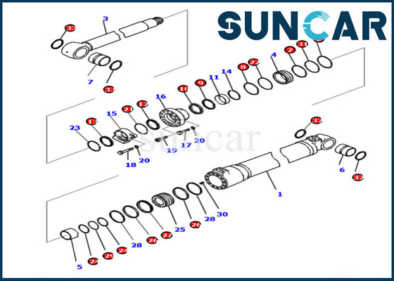 721-98-00160 Boom Seal Kit Silinder Hidrolik Untuk Model PC210I-10 PC210LCI-10 Komatsu Excavator