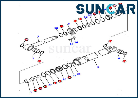 707-99-47070 Kit Servis Boom Cylinder Cocok untuk Komatsu HB215LC-2 PC210LCI-10 Suku Cadang Perbaikan Excavator