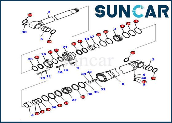 Kit Perbaikan Lengan 721-98-00170 7219800170 PC210I-10 PC210LCI-10 Kit Segel Silinder Komatsu