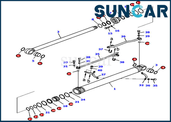 721-98-02310 Kit Perbaikan Boom Seal ISO9001 PC210LCI-11 PC238USLC-11 Kit Silinder Komatsu