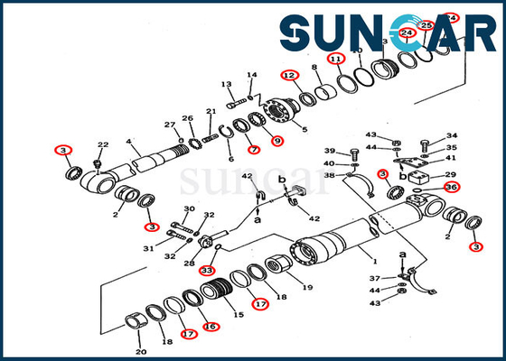 707-99-58200 7079958200 Kit Segel Perbaikan Silinder Lengan Untuk Spesifikasi Khusus. Model PC220-5C PC220LC-5C Komatsu