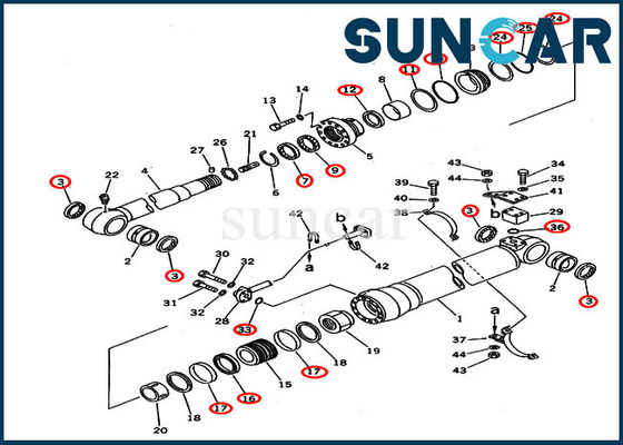 707-99-58350 Seal Kit Kit Layanan Penggantian Untuk PC220-6Z PC230LC-6 Komatsu Excavator Arm Cylinder