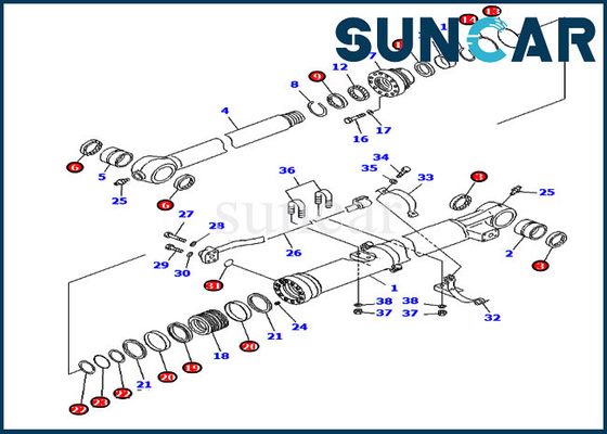 Kit Segel Bucket Untuk 707-99-59020 7079959020 PC220-8 PC240NLC-8K Kit Servis Silinder Komatsu