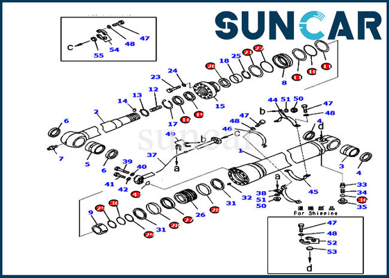 PC220-8M0 PC240LC-10 707-99-59430 Kit Segel Silinder Lengan Komatsu 7079959430 Kit Servis Excavator