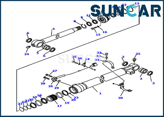 707-98-47670 Kit Perbaikan Segel Cocok untuk PC220LC-6LE PC250LC-6LE Komatsu Bucket Silinder Hidrolik