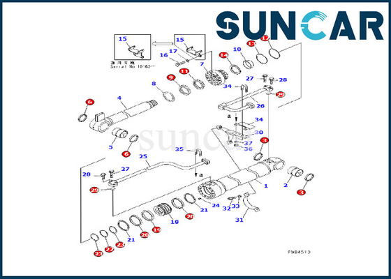 Komatsu 707-98-46220 Boom Cylinder Sealing kit Cocok Untuk PC228USLC-1 PC228USLC-2 Excavator
